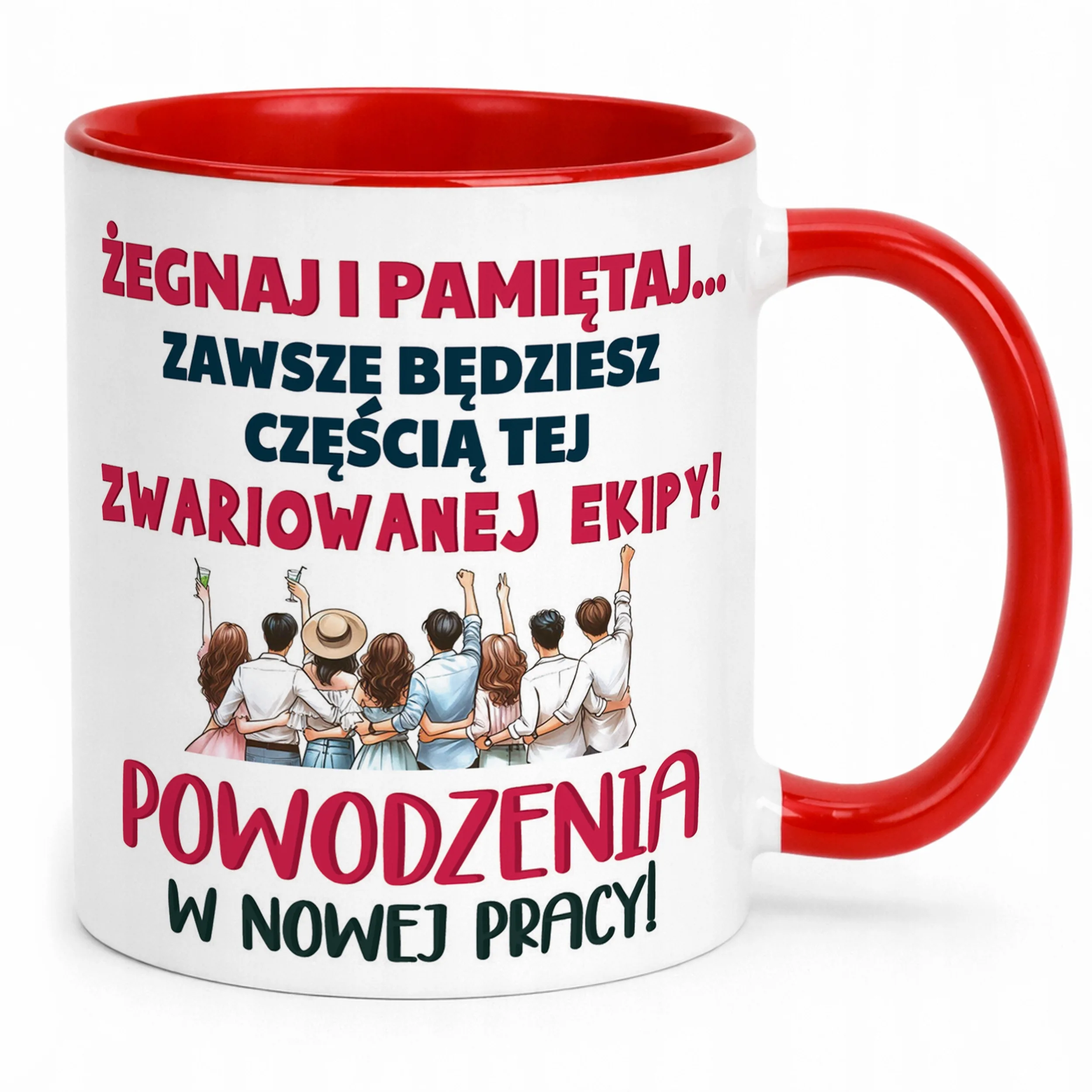 Kubek Czerwony Pożeganie Odejście z Pracy Dla Kolegi Koleżanki Prezent