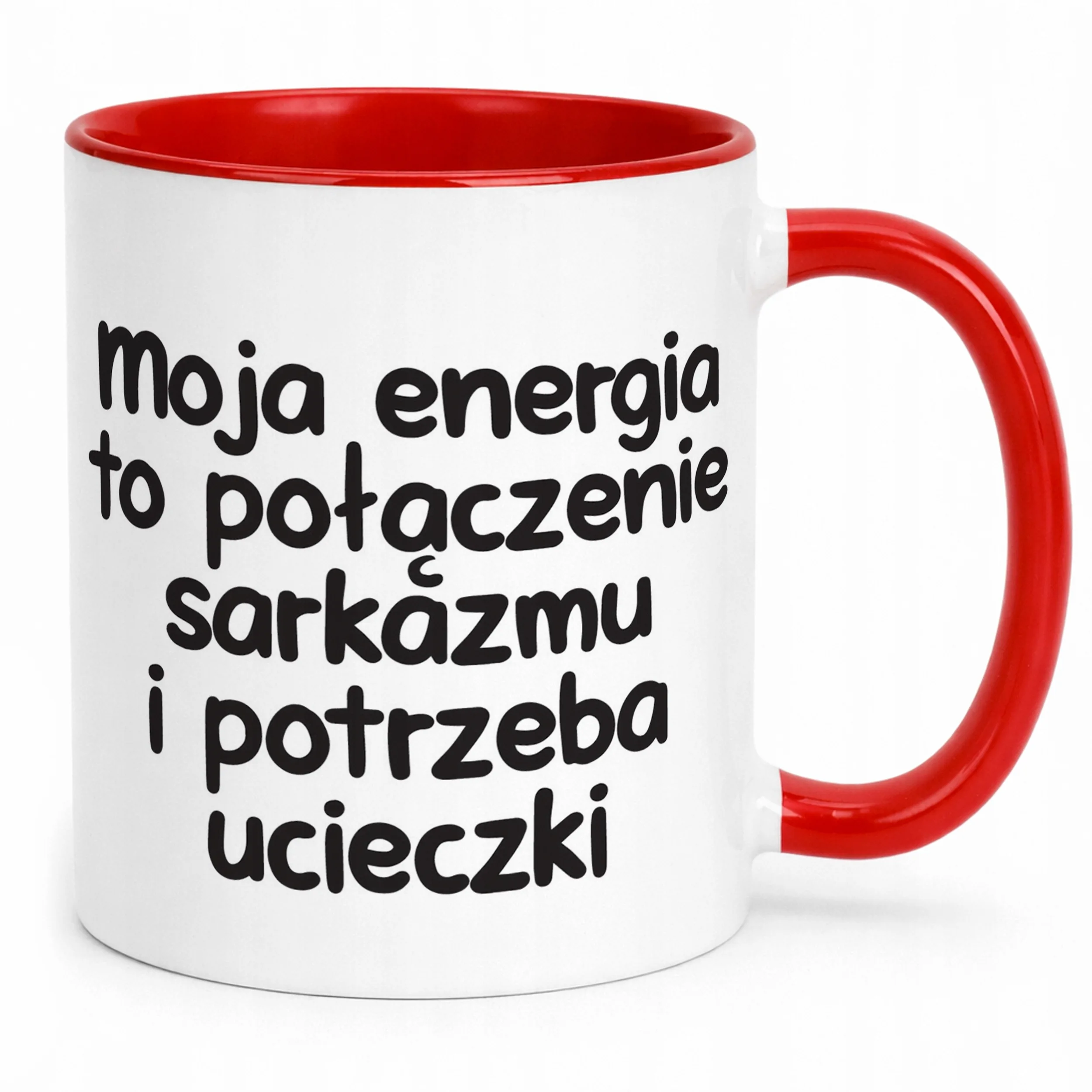 Kubek Czerwony Moja Energia To Połączenie Śmieszny Zabawny Prezent