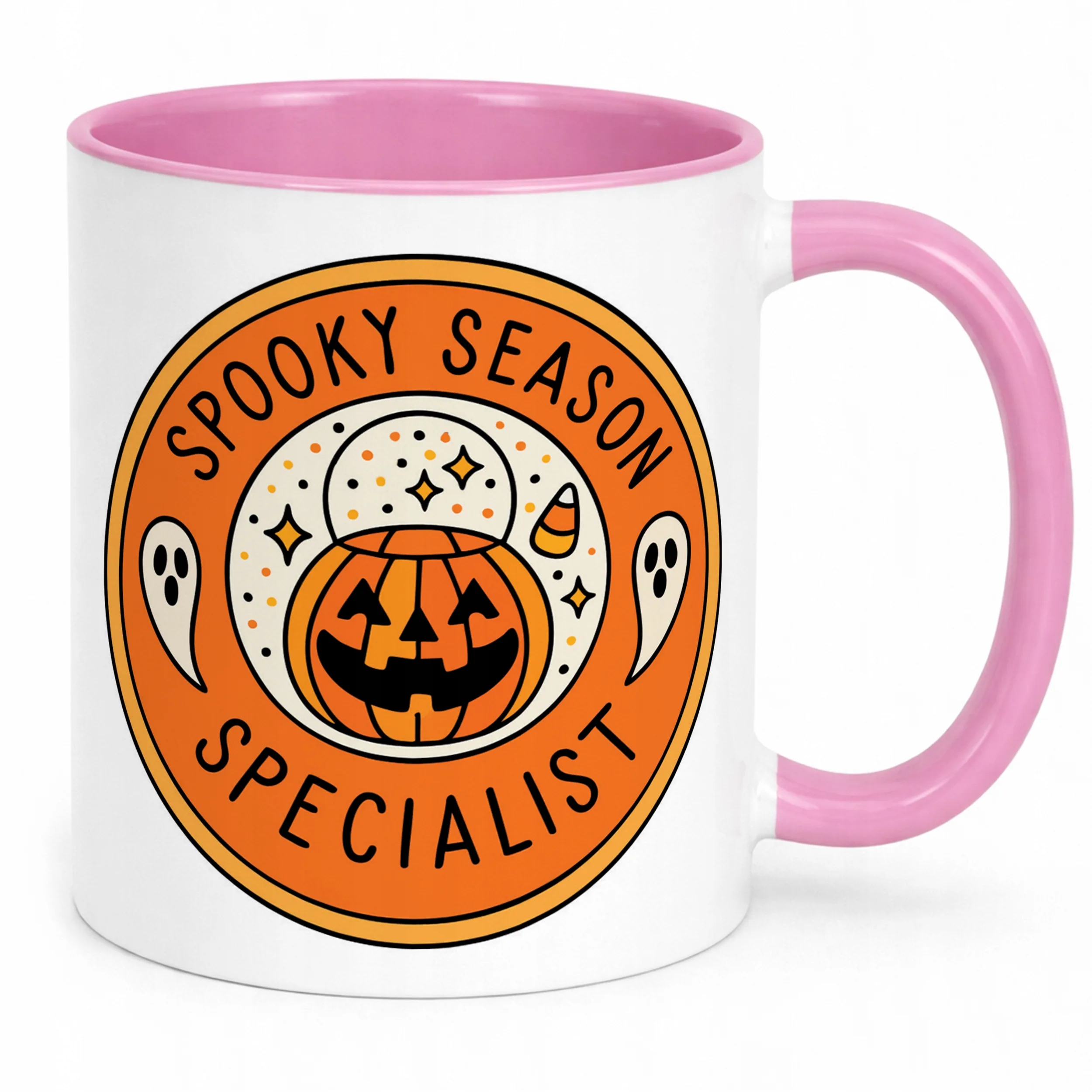 Kubek Różowy Halloween Spooky Season Dynia Jesień Prezent Upominek