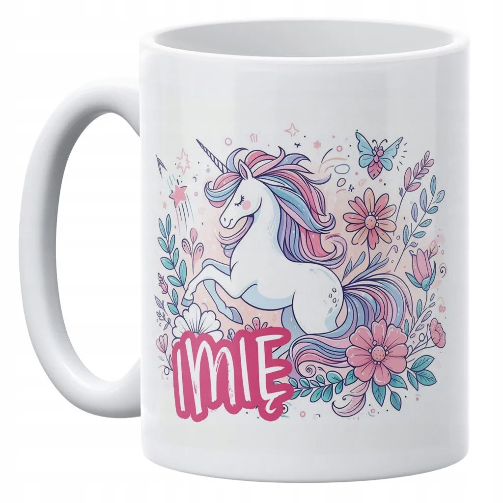 Kubek ceramiczny personalizowany 330 ml Z Jednorożcem Unicorn Dla Dzieci