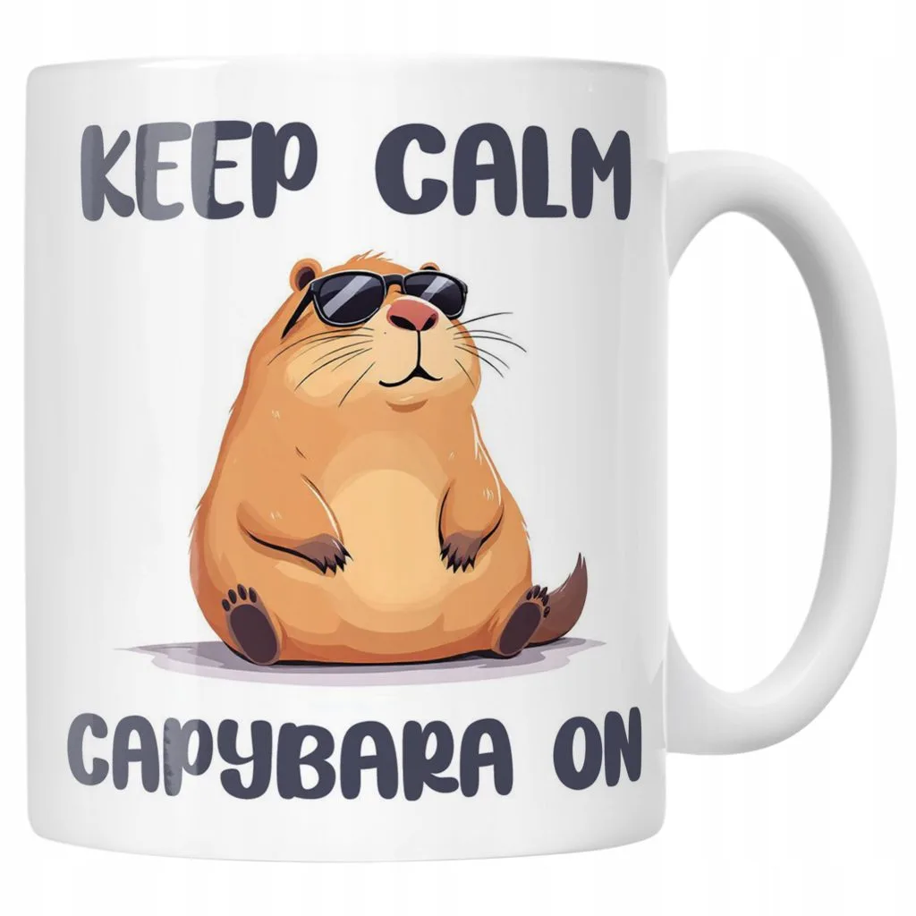 Kubek ceramiczny Kapibara Capybara Zwierzak Słodki Dla Dzieci Prezent