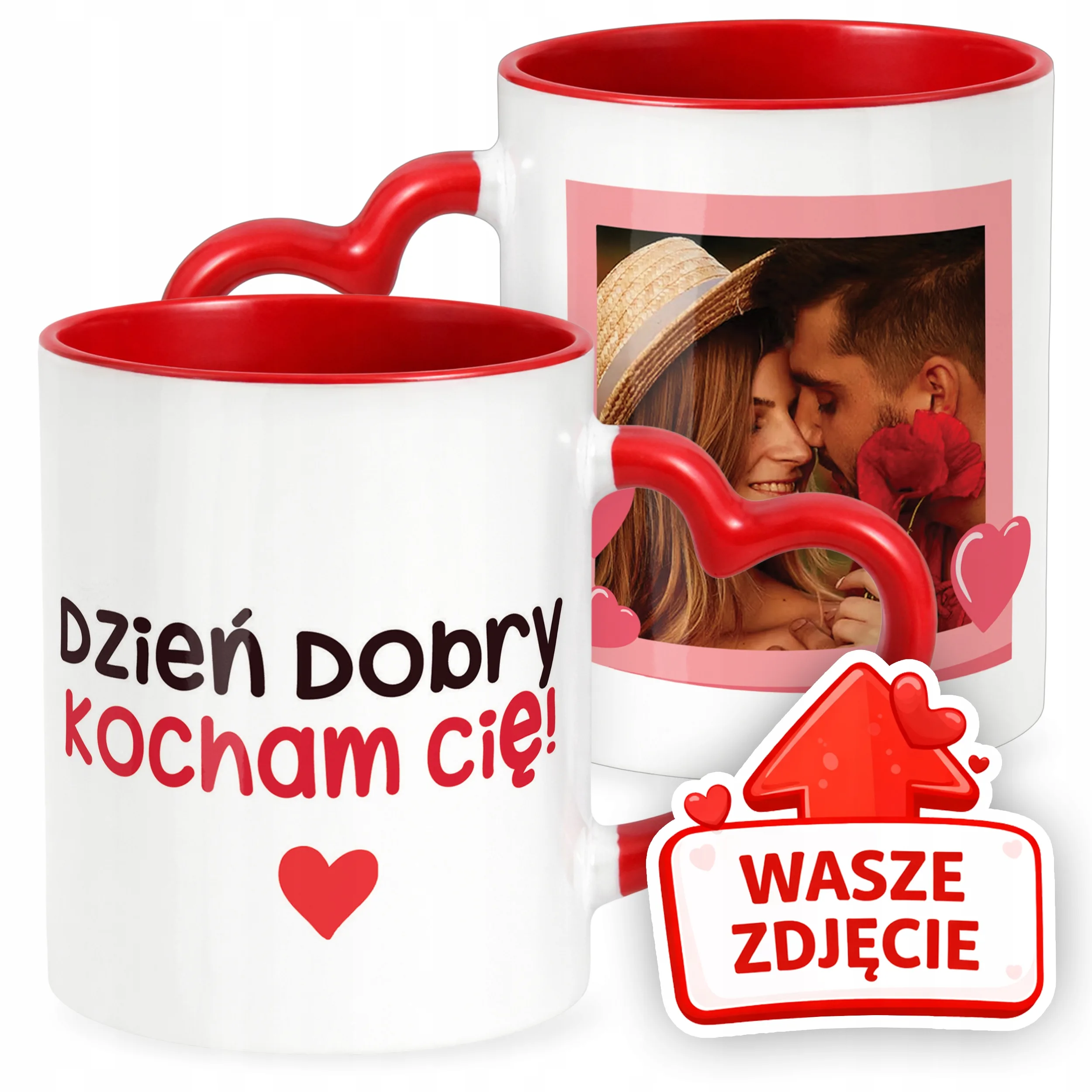 Kubek Walentynkowy Z Własnym Zdjęciem Serce Walentynki Prezent Upominek