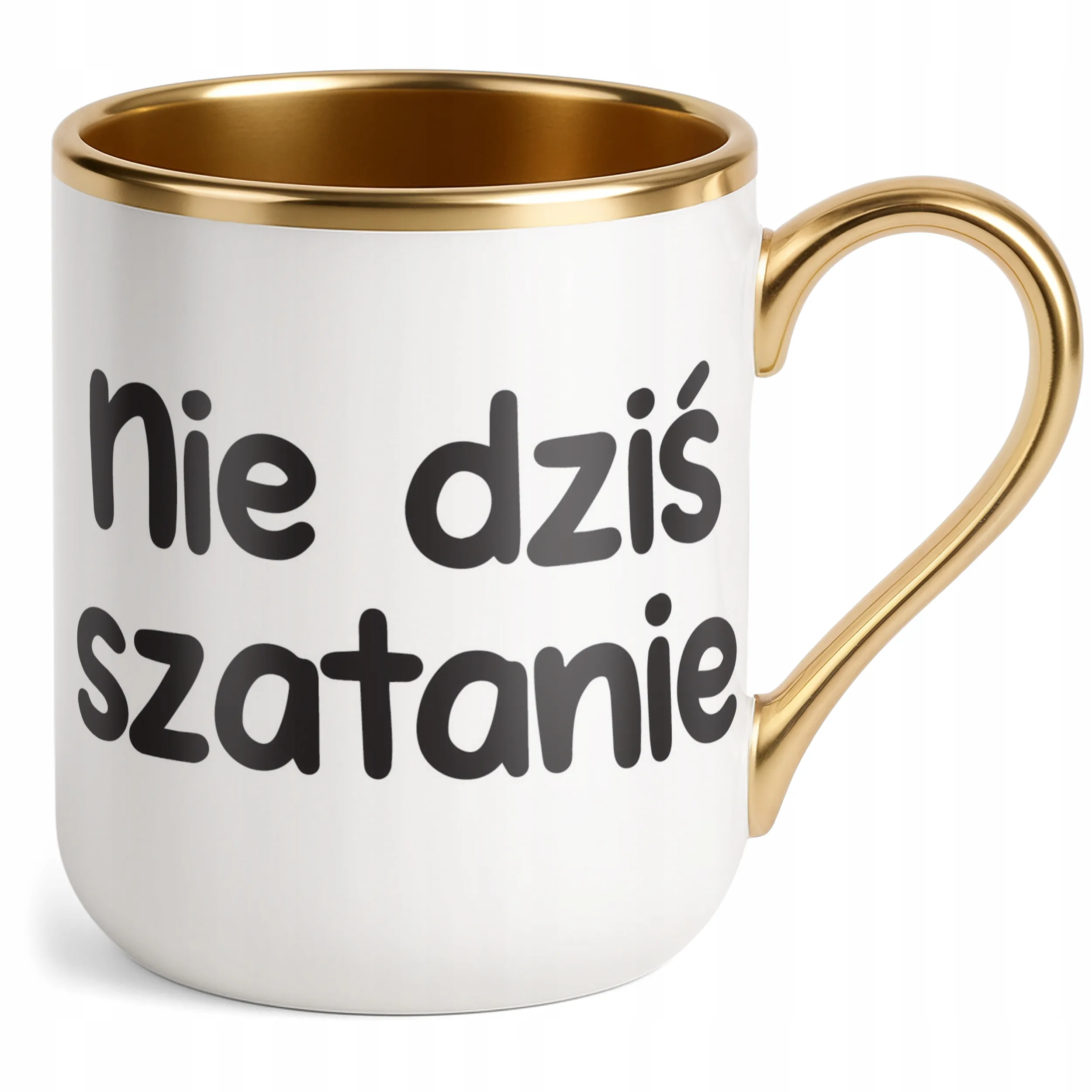 Kubek Premium Złoty Nie Dziś Szatanie Śmieszny Zabawny Prezent