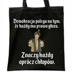 Torba bawełniana czarna na zakupy 1670 Demokracja Polega Na Tym