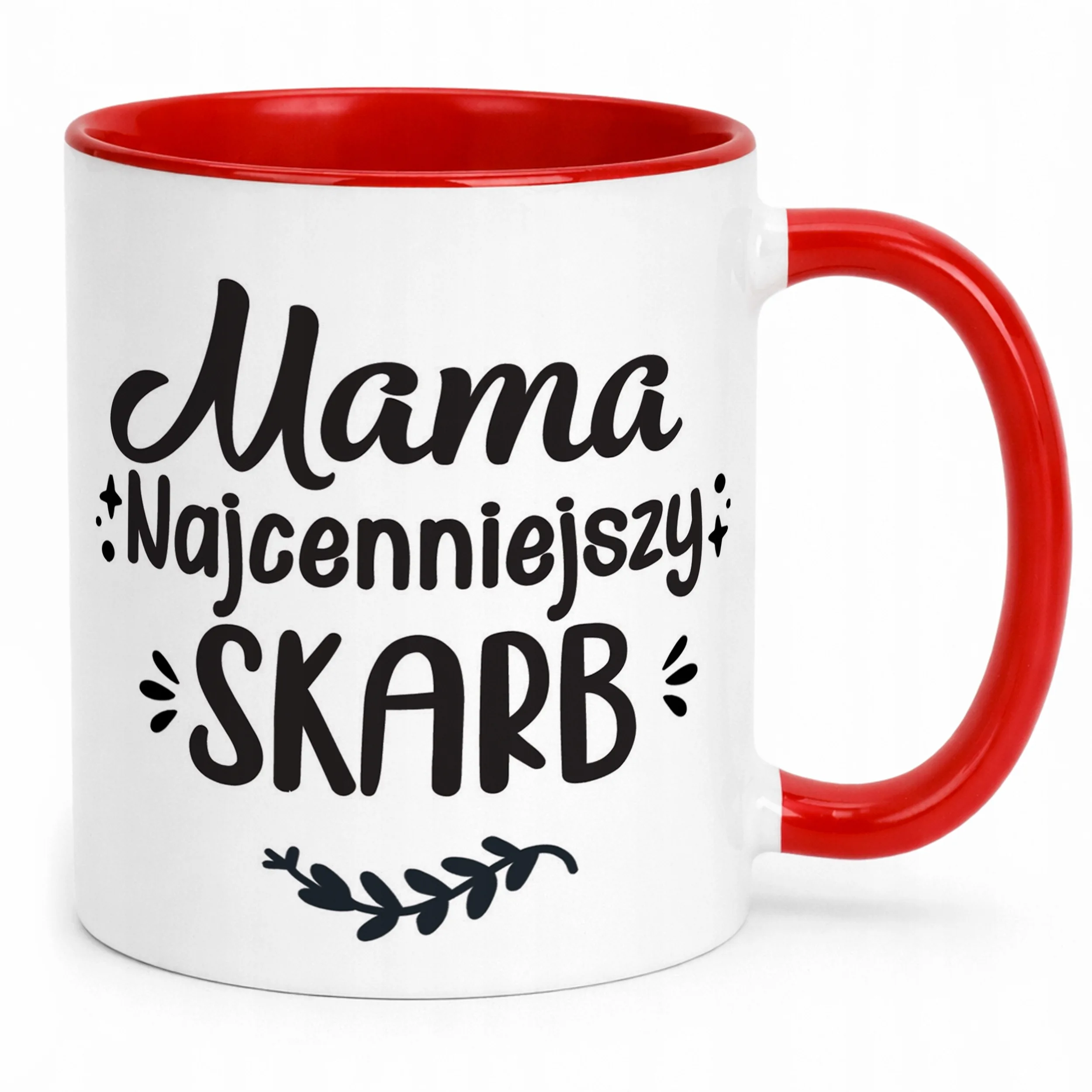 Kubek Czerwony Dzień Matki Dla Mamy Prezent Mama Najcenniejszy Skarb
