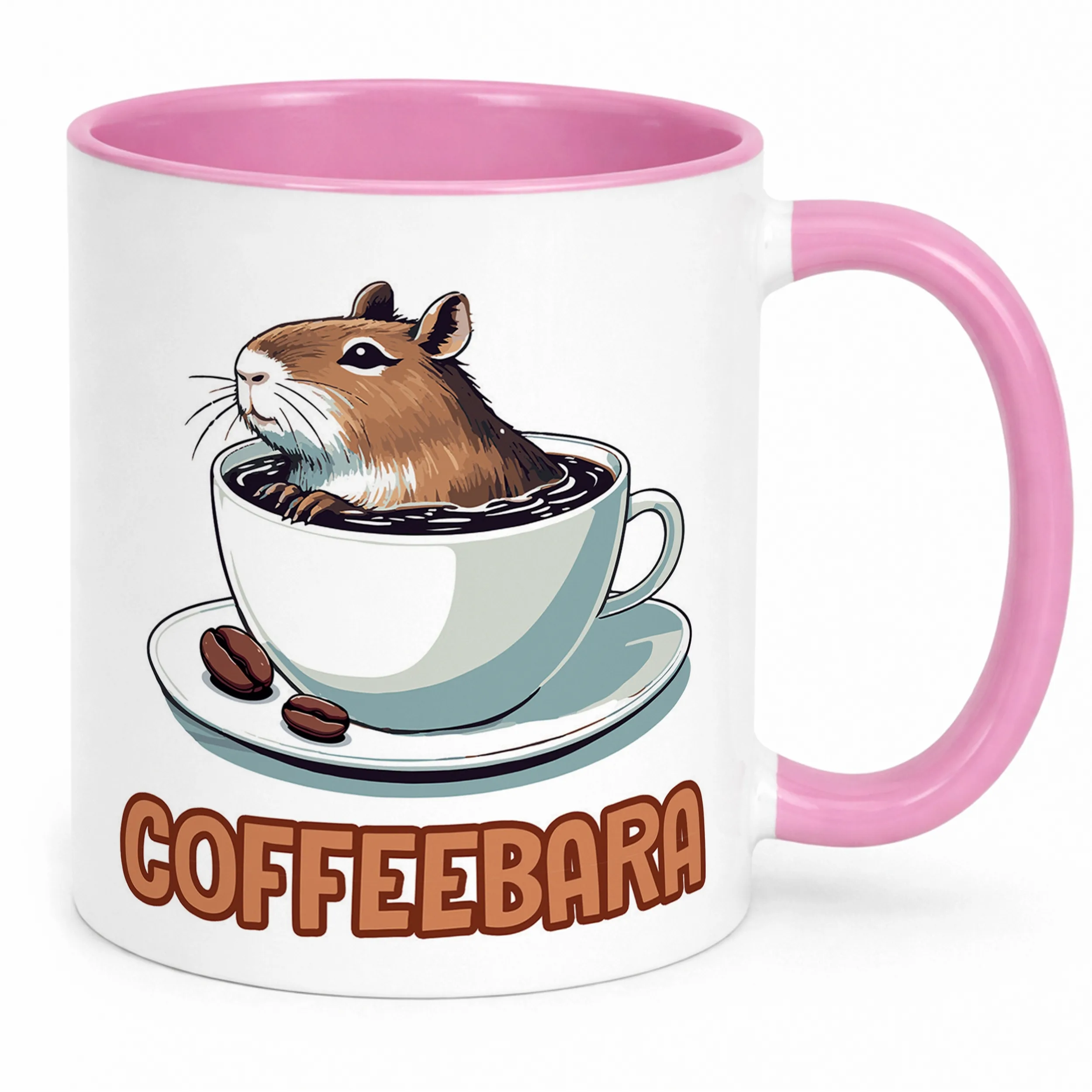 Kubek Różowy Kapibara Capybara Zwierzak Słodki Dla Dzieci Prezent