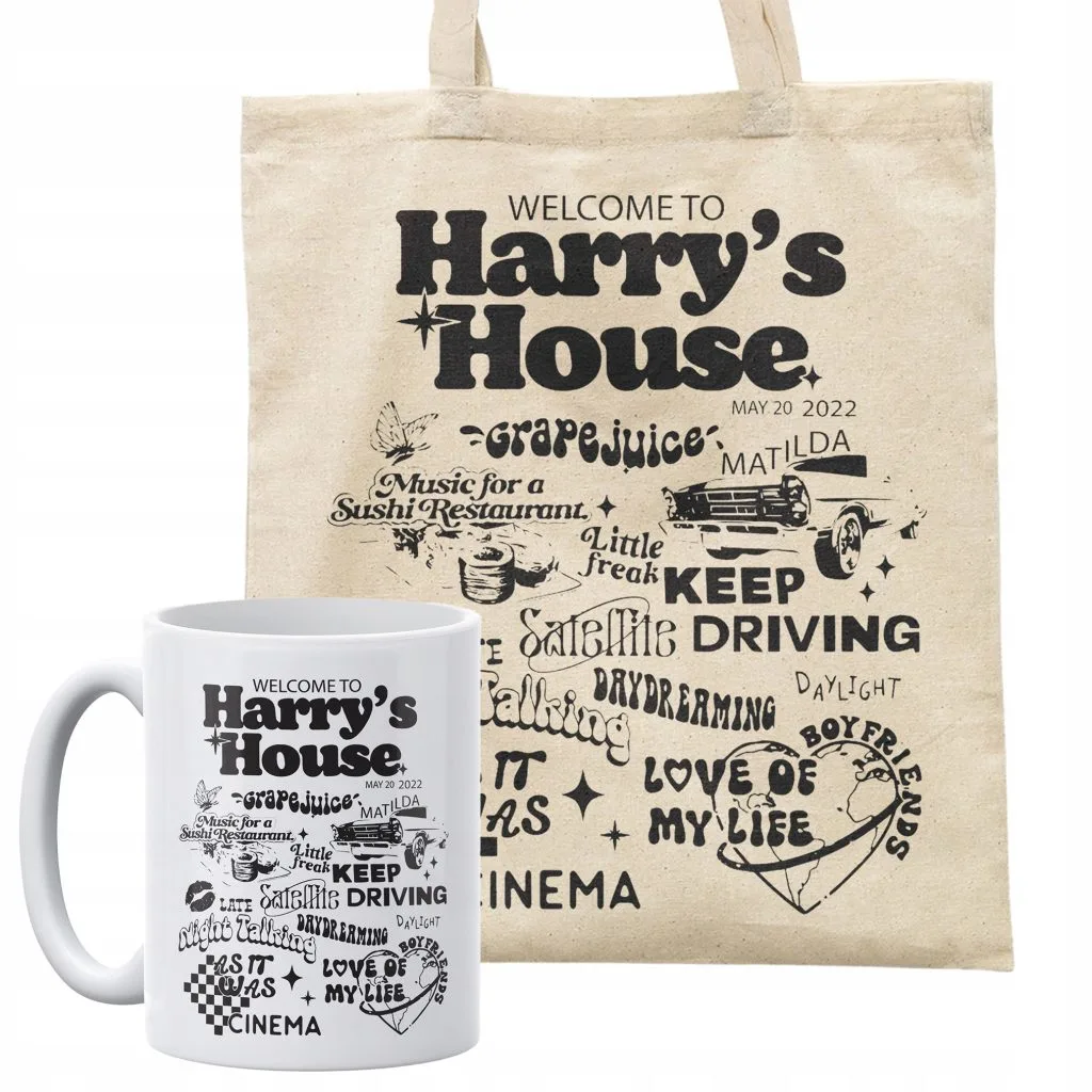 Zestaw torba bawełniana na zakupy + kubek Harry Styles Harry’s House