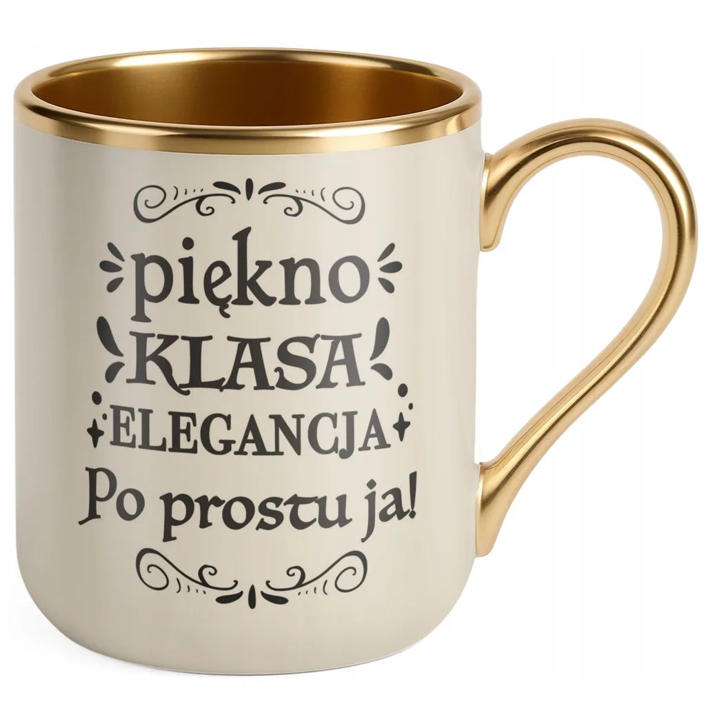 Kubek Premium Złoty Ecru Dzień Kobiet Zabawny Prezent Upominek Dla Kobiety
