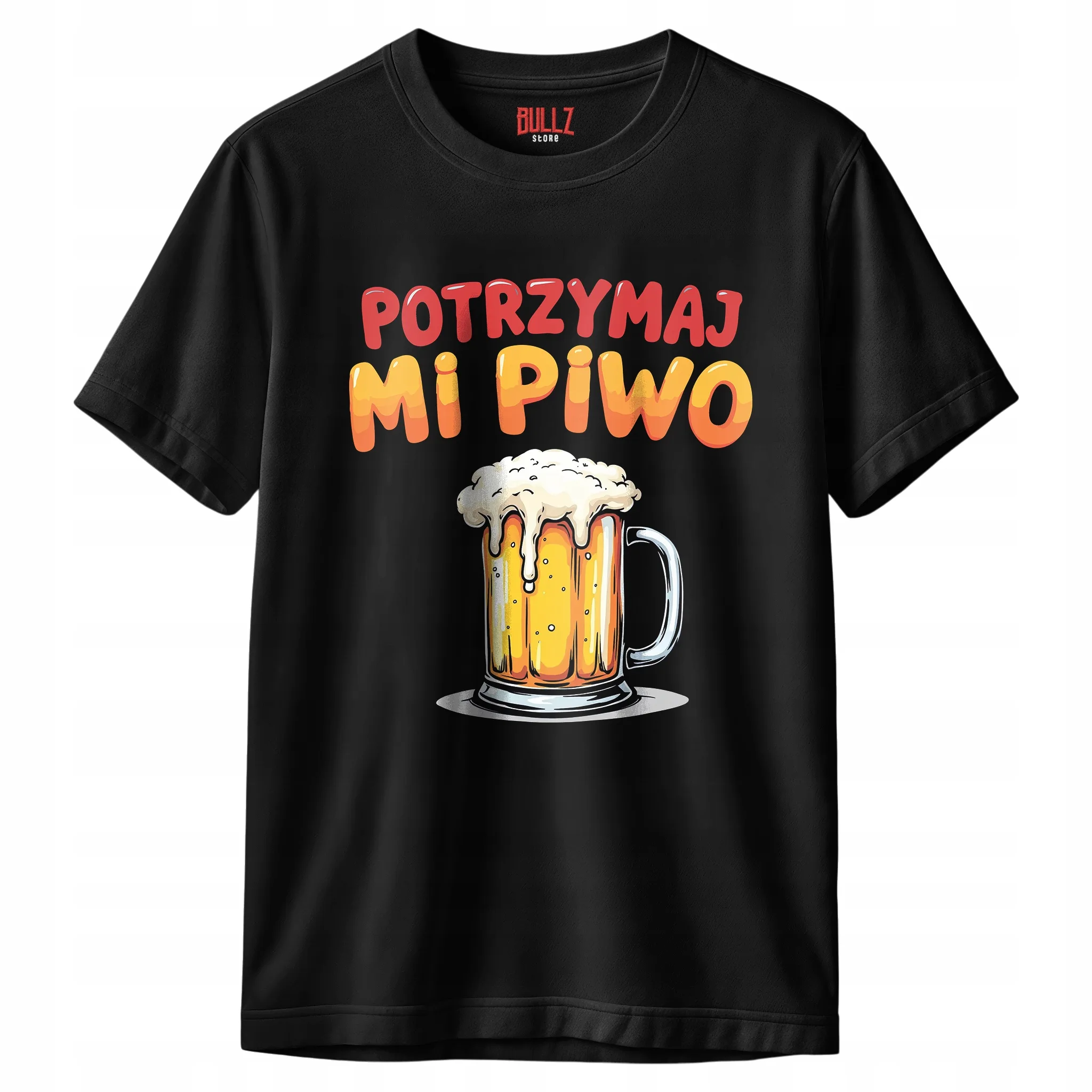 Koszulka czarna męska Potrzymaj Mi Piwo Zabawny Prezent