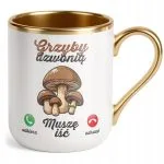 Kubek Premium Złoty Grzyby Dzwonią Dla Grzybiarzy Prezent Upominek