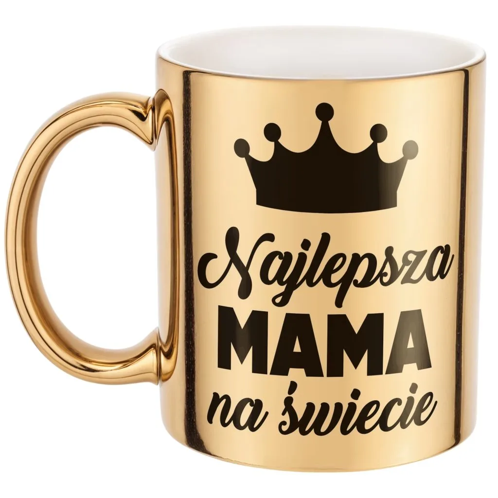 Złoty Kubek ceramiczny Dzień Matki Dla Mamy Najlepsza Mama na Świecie