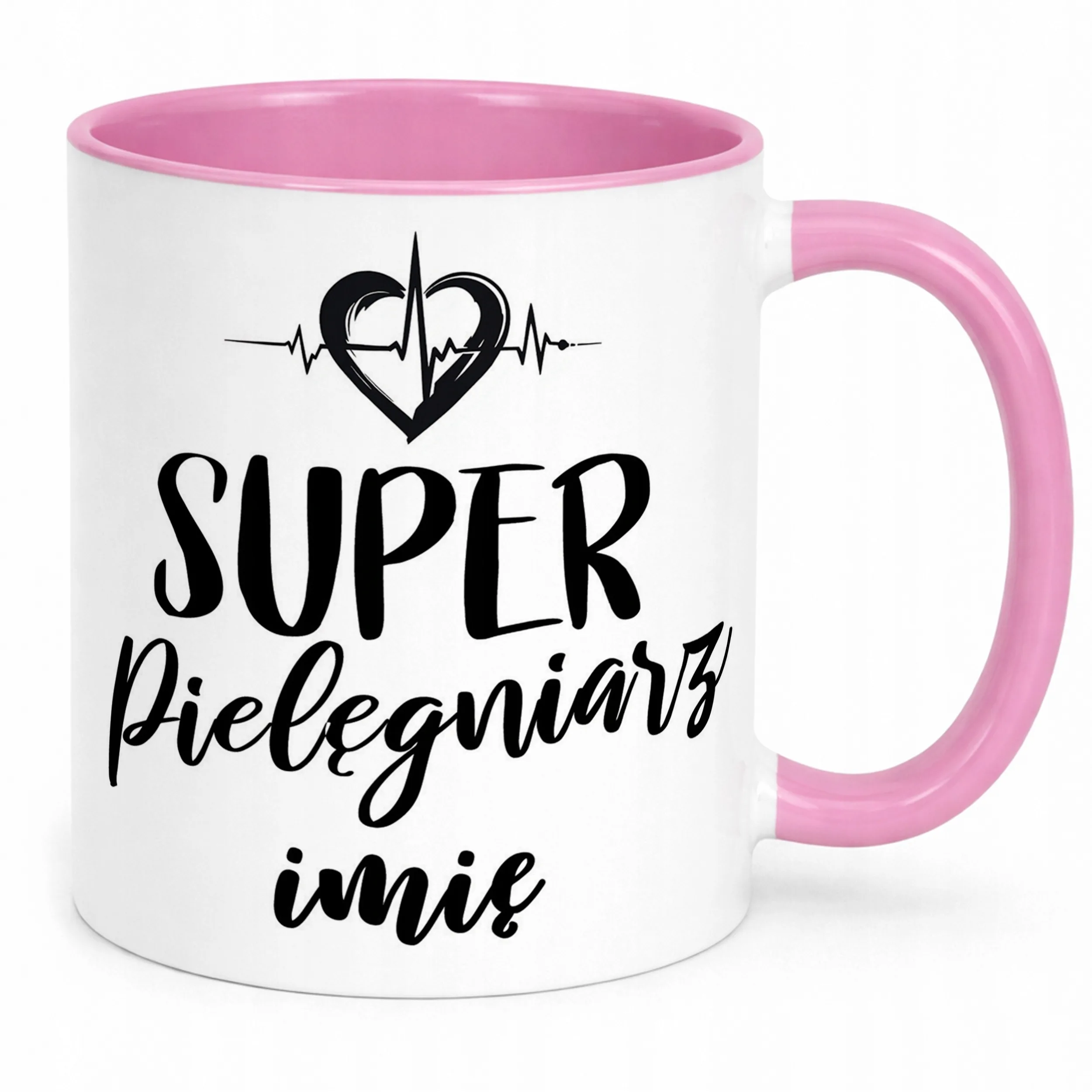 Kubek Różowy Personalizowany Super Pielęgniarz Prezent Upominek