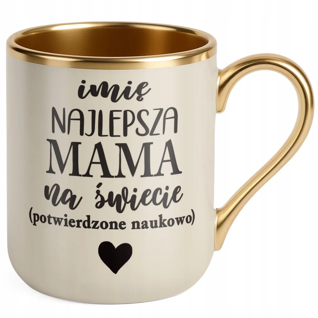 Kubek Premium Złoty Ecru Personalizowany Dzień Matki Dla Mamy