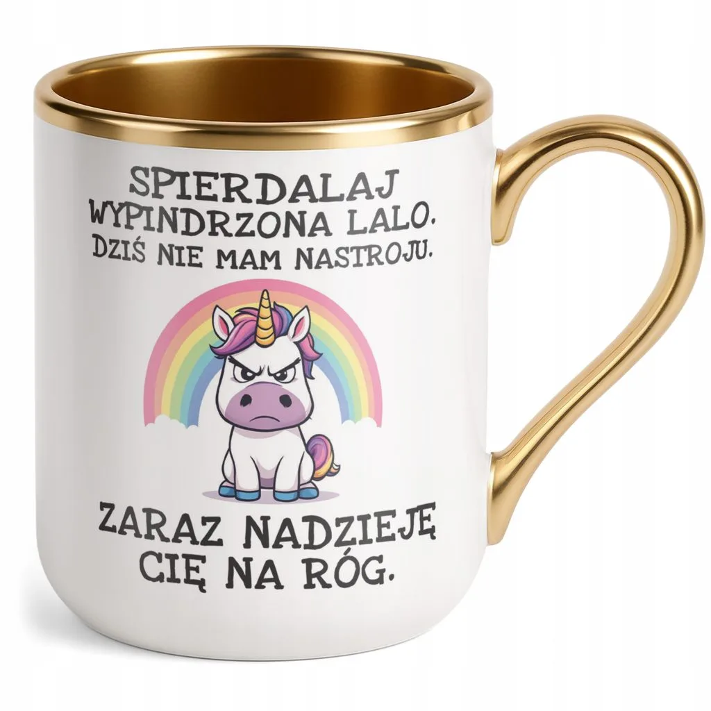 Kubek Premium Złoty Spier*** Wypindrzona Lalo Zabawny Prezent