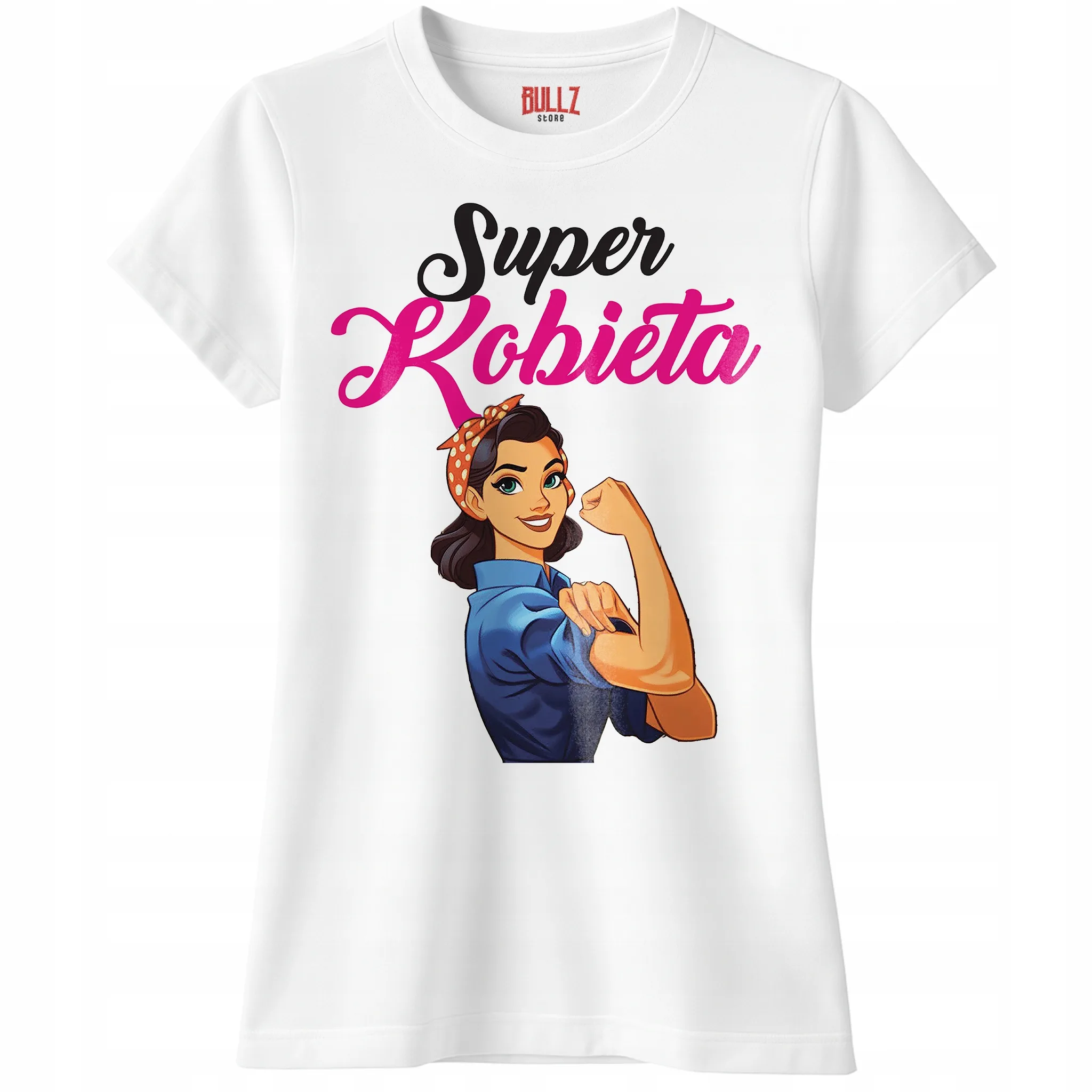 Koszulka biała damska Super Kobieta Dzień Kobiet Prezent