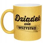 Złoty kubek brokatowy Dzień Dziadka Dla Dziadka Prezent Upominek