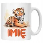 Kubek ceramiczny personalizowany Tygrys Zwierzak Słodki Dla Dzieci