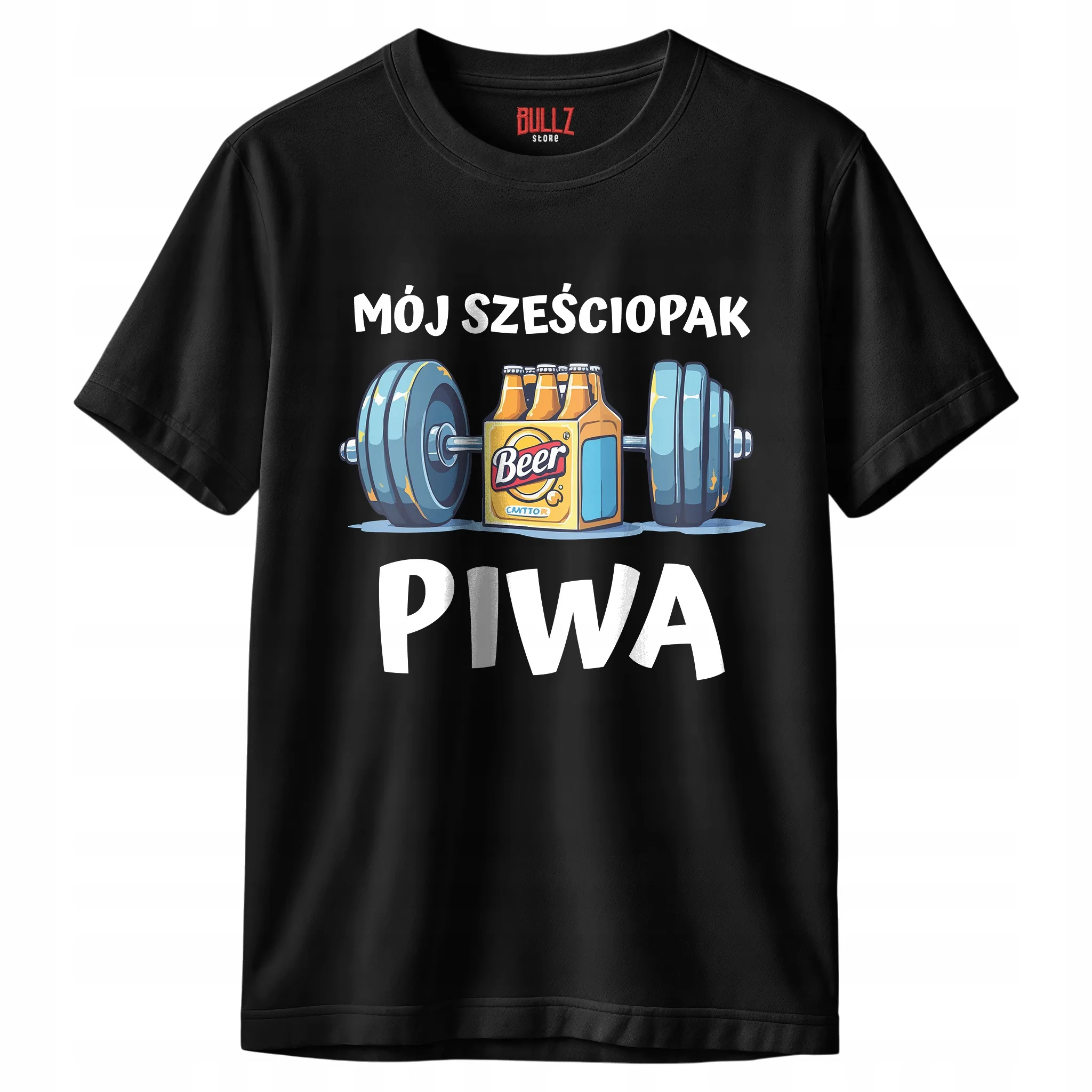 Koszulka czarna męska Mój Sześciopak Piwa Zabawny Prezent