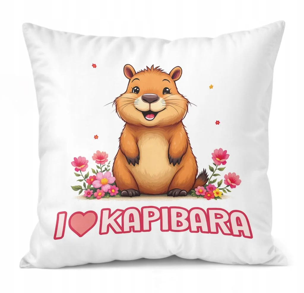 Poduszka 38x38cm Kapibara Capybara Zwierzak Dla Dzieci Prezent