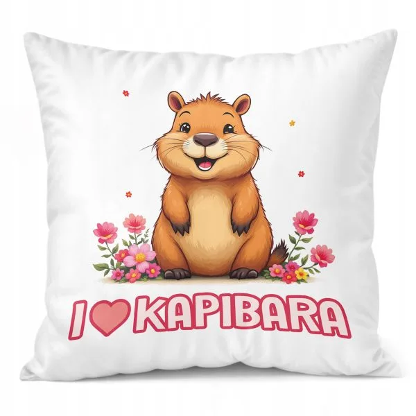 Poduszka 38x38cm Kapibara Capybara Zwierzak Dla Dzieci Prezent