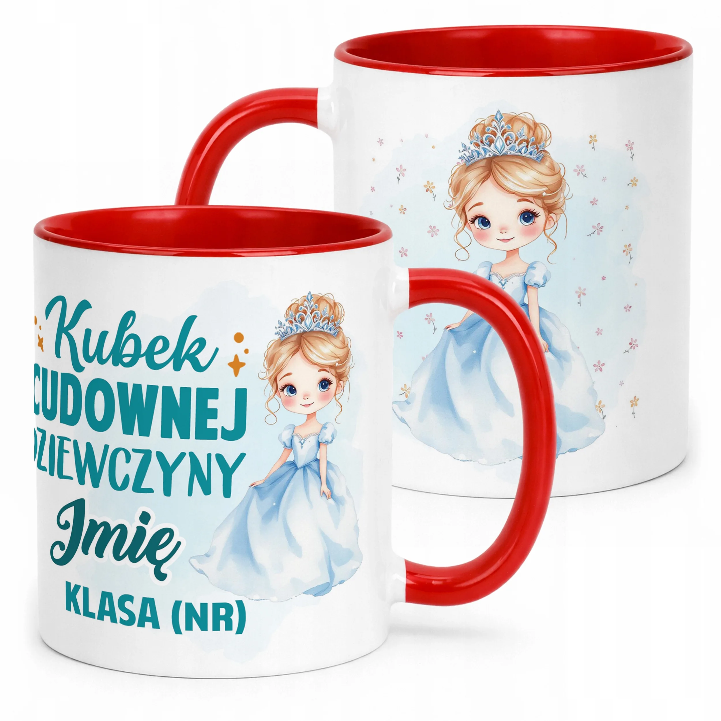 Kubek Czerwony Z Imieniem Klasa Dzień Kobiet Dla Dziewczynki Prezent