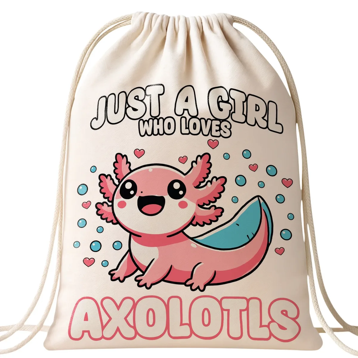 Worek na kapcie do przedszkola Aksolotl Axolotl Różowe Skrzela Gra Trend