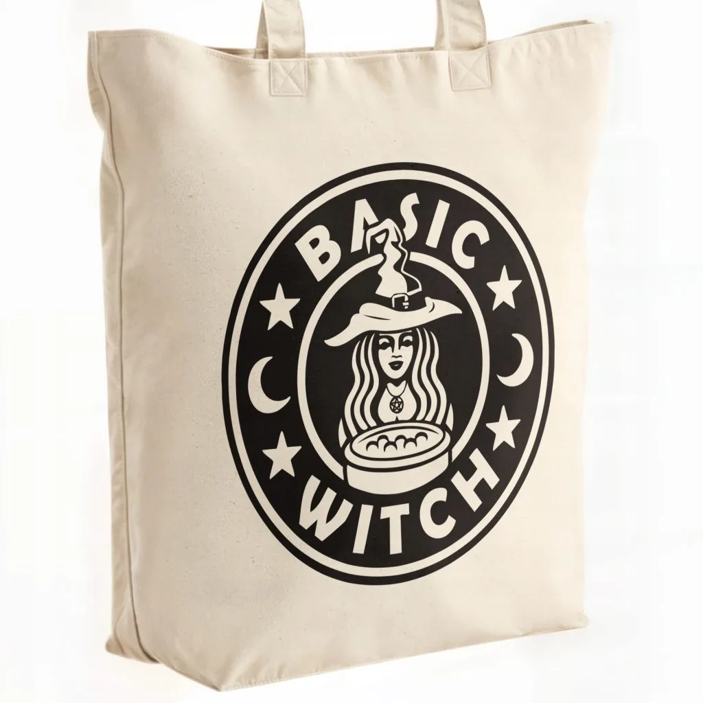 Torba bawełniana premium Halloween Basic Witch Jesień Wiedźma Prezent