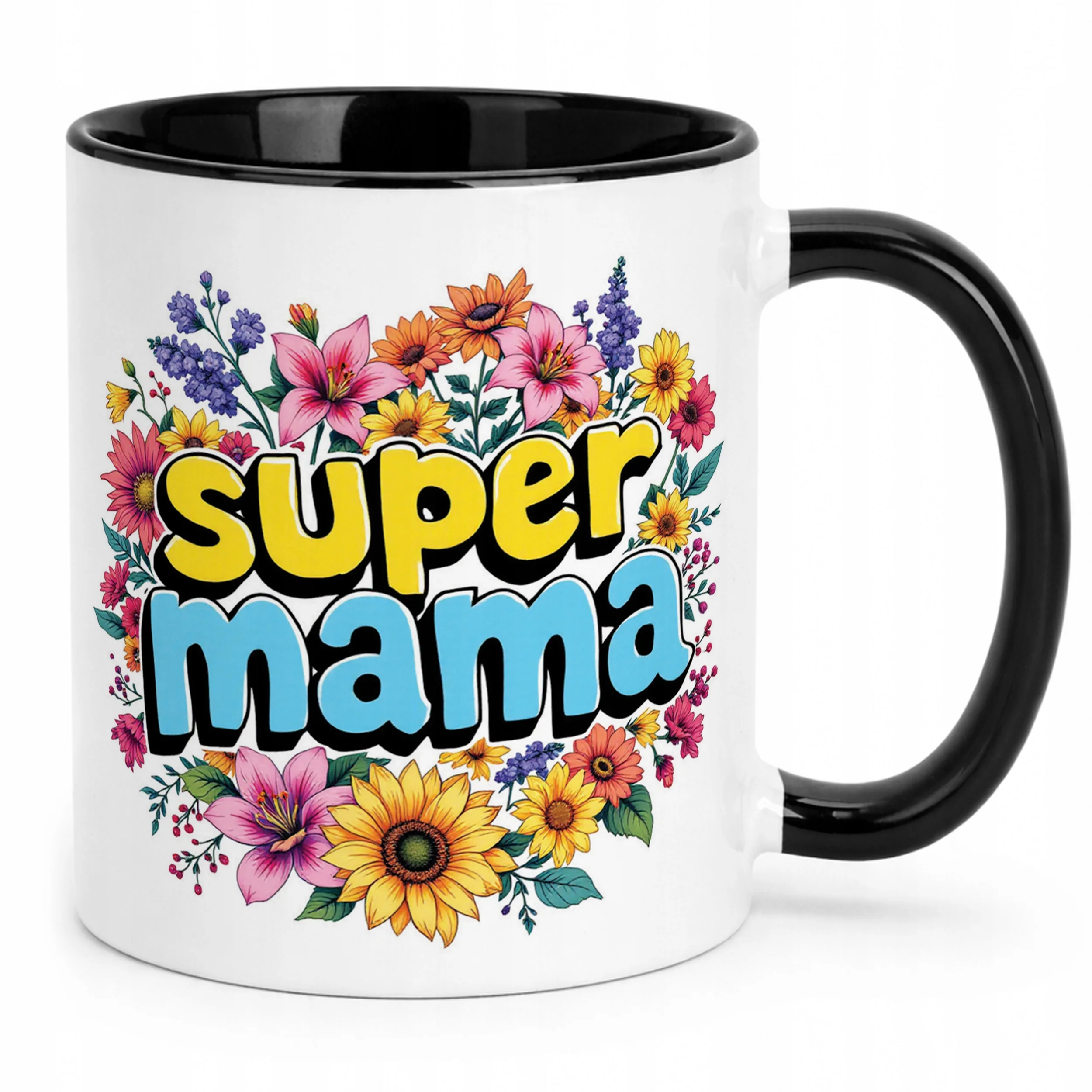 Kubek Czarny Dzień Matki Dla Mamy Prezent Upominek Super Mama