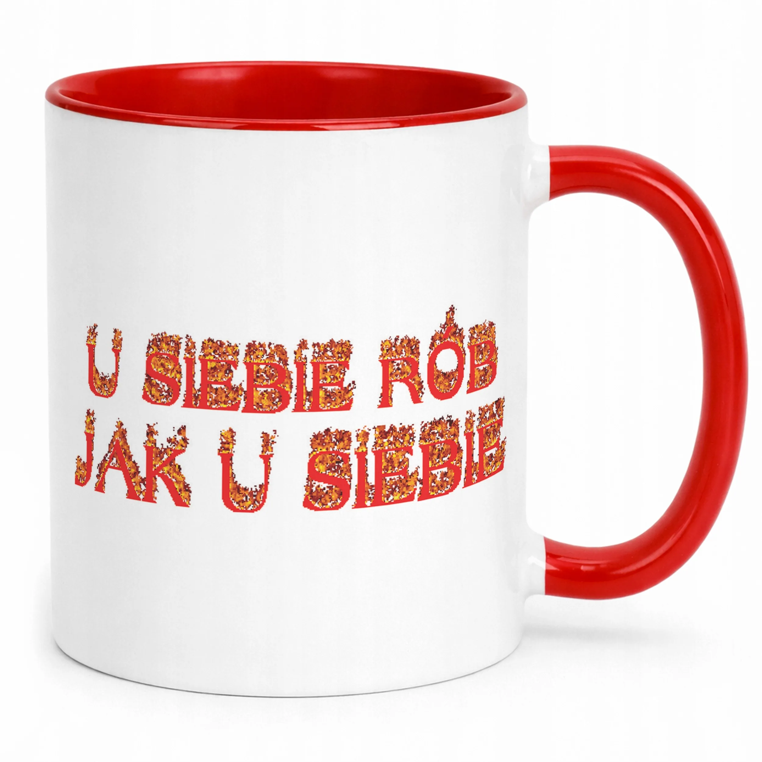 Kubek ceramiczny U siebie rób jak u siebie Memy Zabawne Prezent