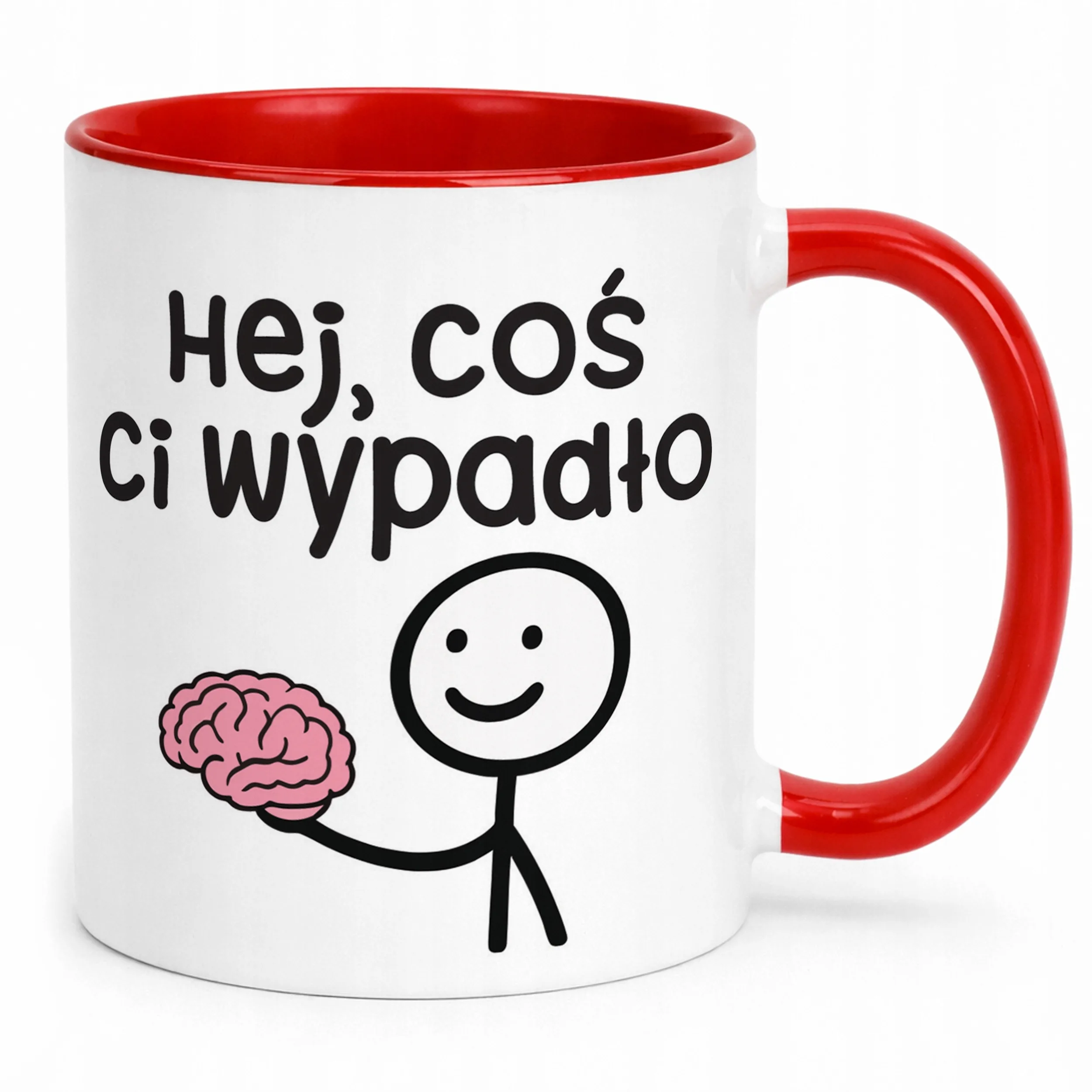 Kubek Czerwony Hej Coś Ci Wypadło Śmieszny Zabawny Prezent