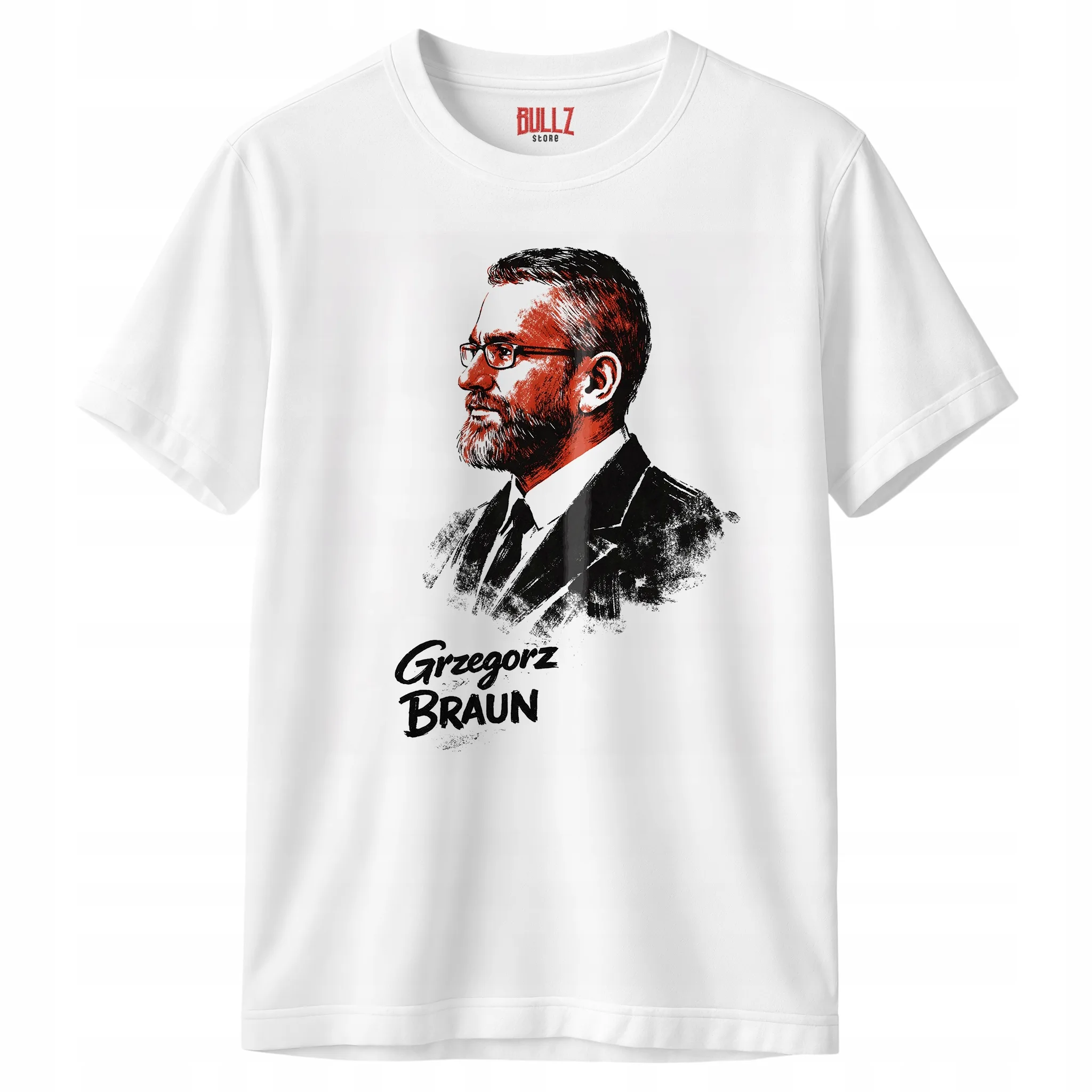 Koszulka biała męska Grzegorz Braun Konfederacja Szczęść Boże r. 3XL