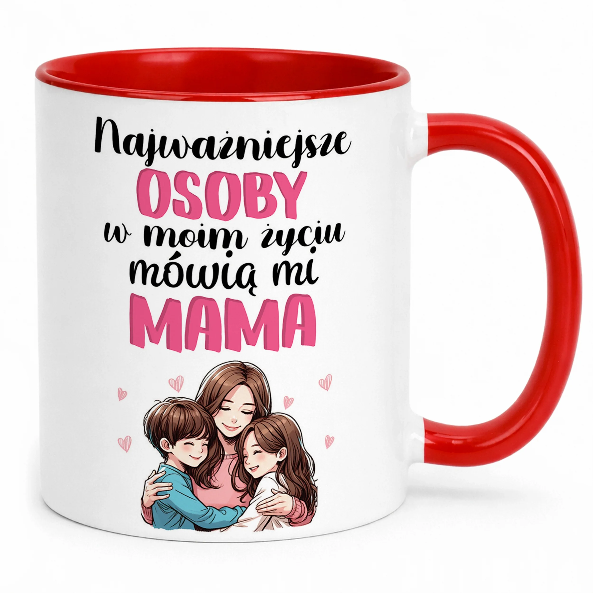Kubek Czerwony Dzień Matki Dla Mamy Prezent Najważniejsze Osoby
