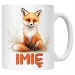 Kubek ceramiczny personalizowany Lis Zwierzak Słodki Dla Dzieci