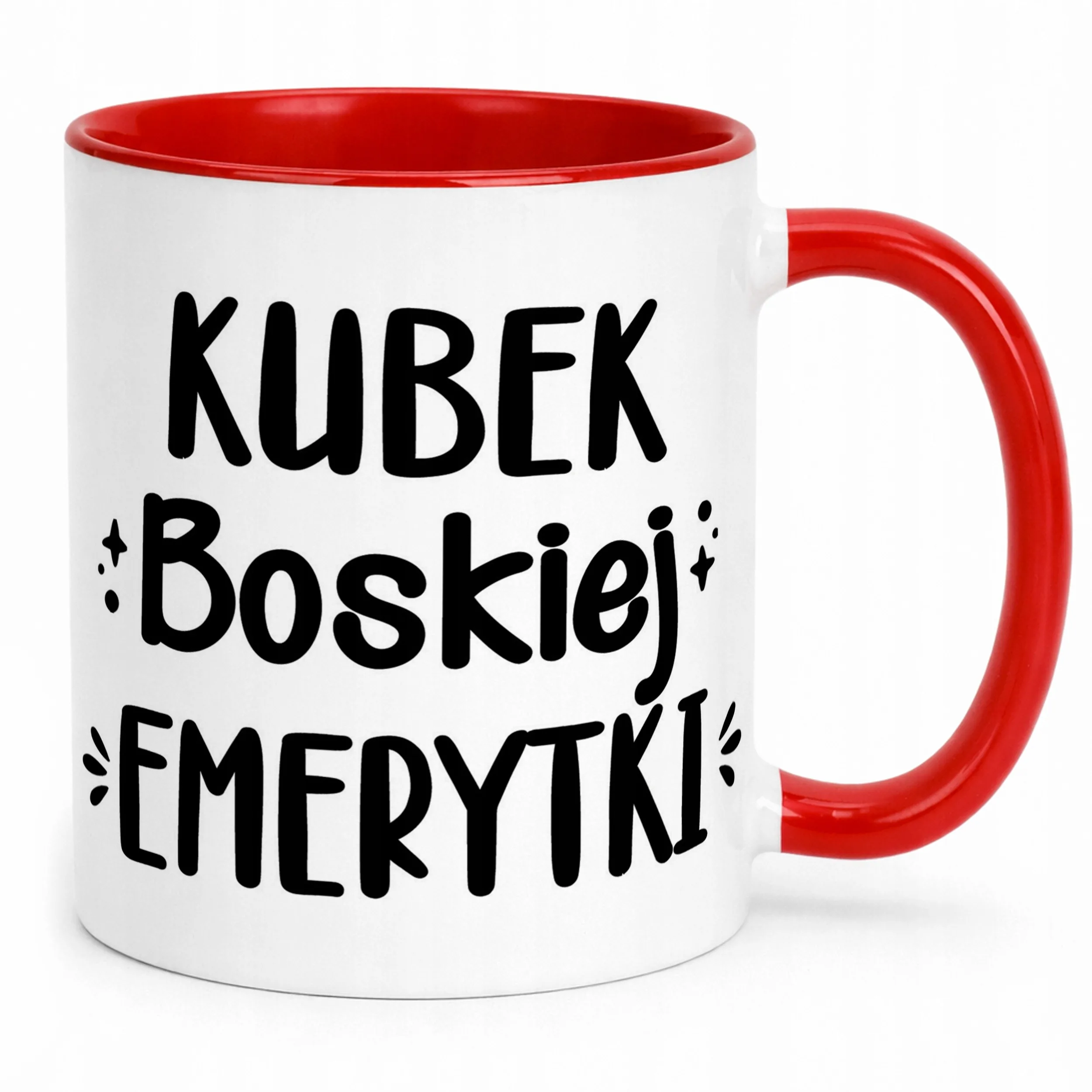 Kubek Czerwony z okazji Emerytury Dla Emerytki Prezent Upominek