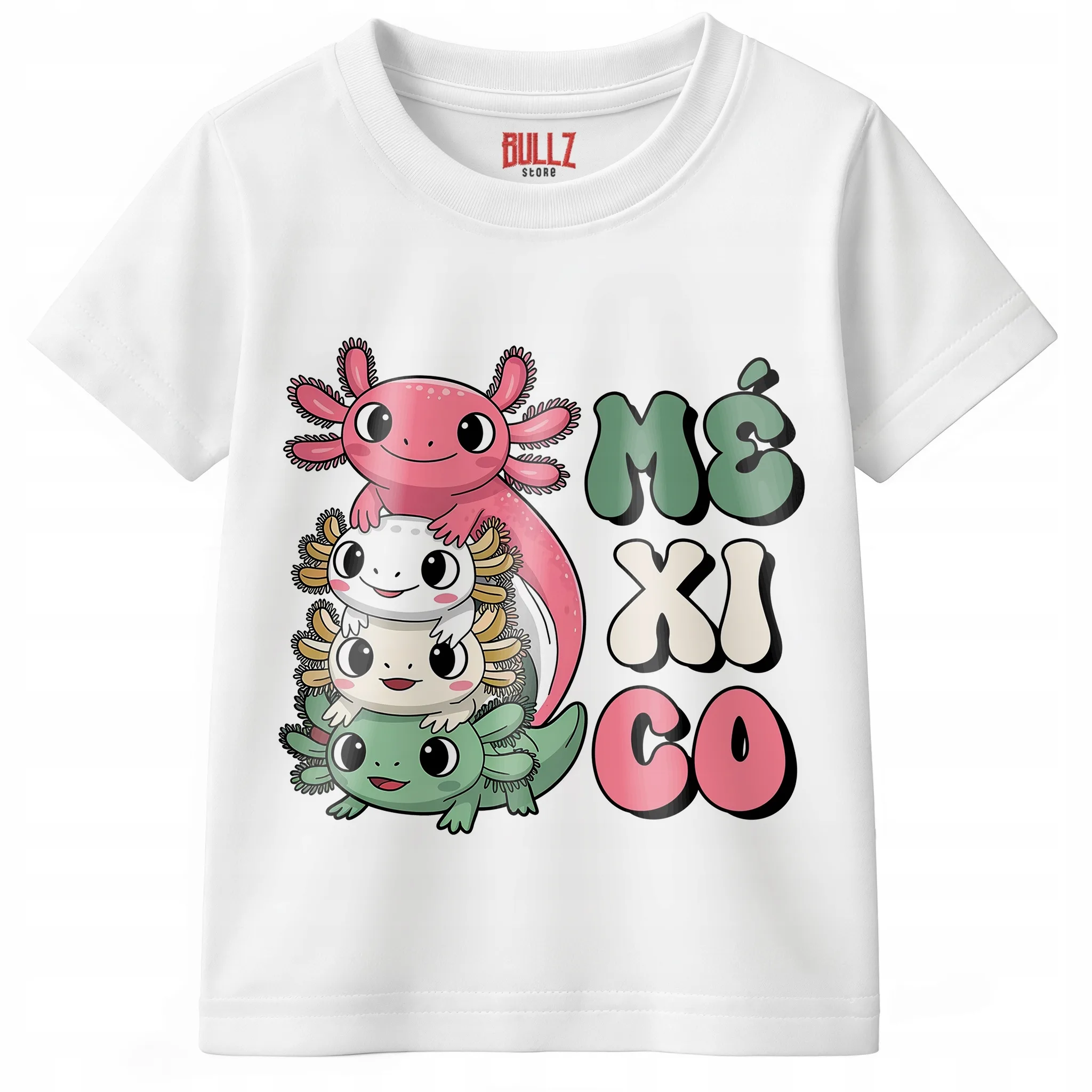 Podkoszulek dziecięcy biały Aksolotl Axolotl Mine craft Gra