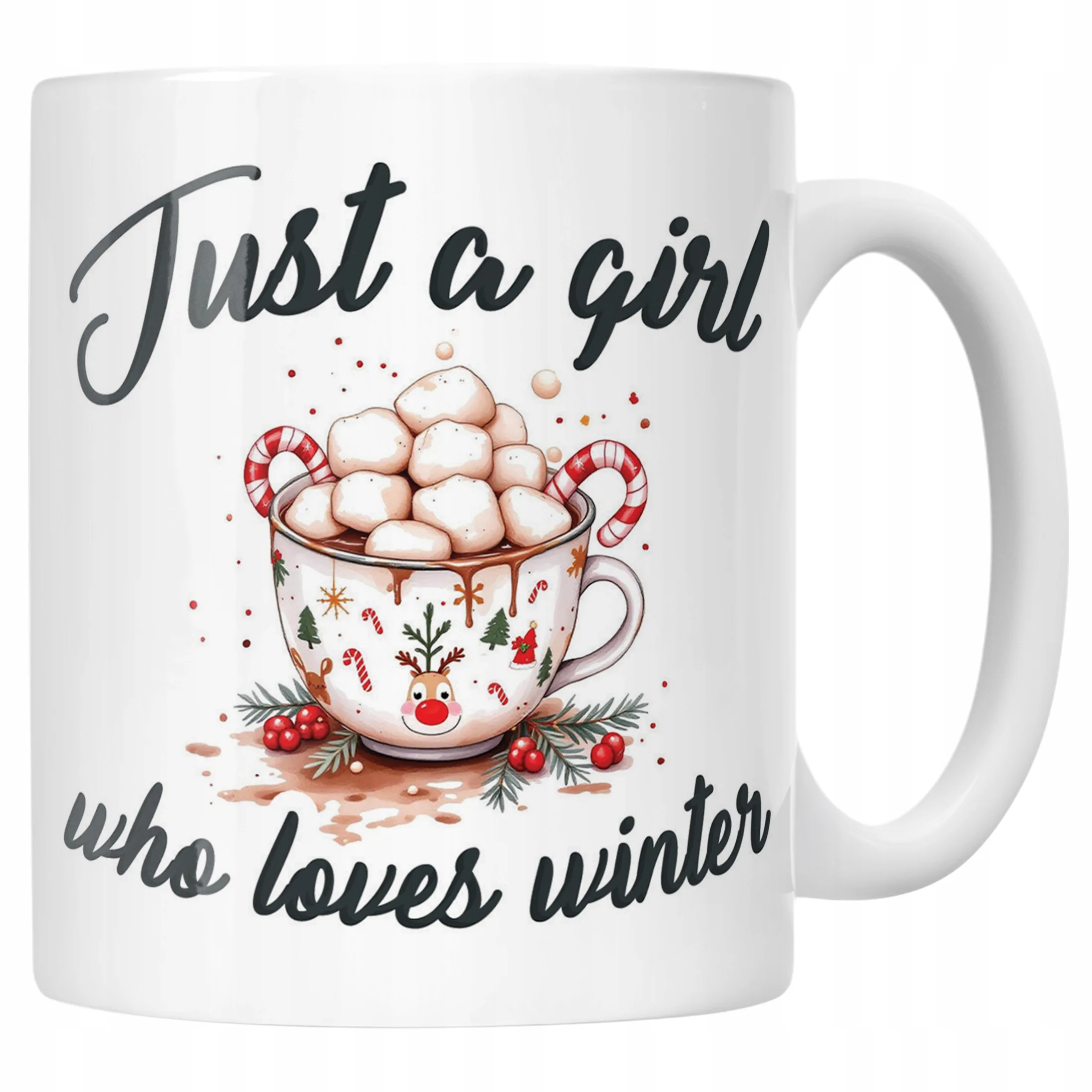 Kubek Ceramiczny Świąteczny Just A Girl Who Loves Winter Prezent