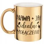 Złoty Kubek na prezent Dzień Kobiet Kawa Ja Idealne Połączenie Prezent