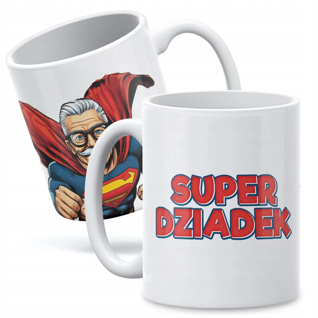 Kubek ceramiczny 330 ml Na Dzień Dziadka Prezent Upominek Super Dziadek