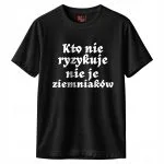 Koszulka czarna męska 1670 Kto Nie Ryzykuje