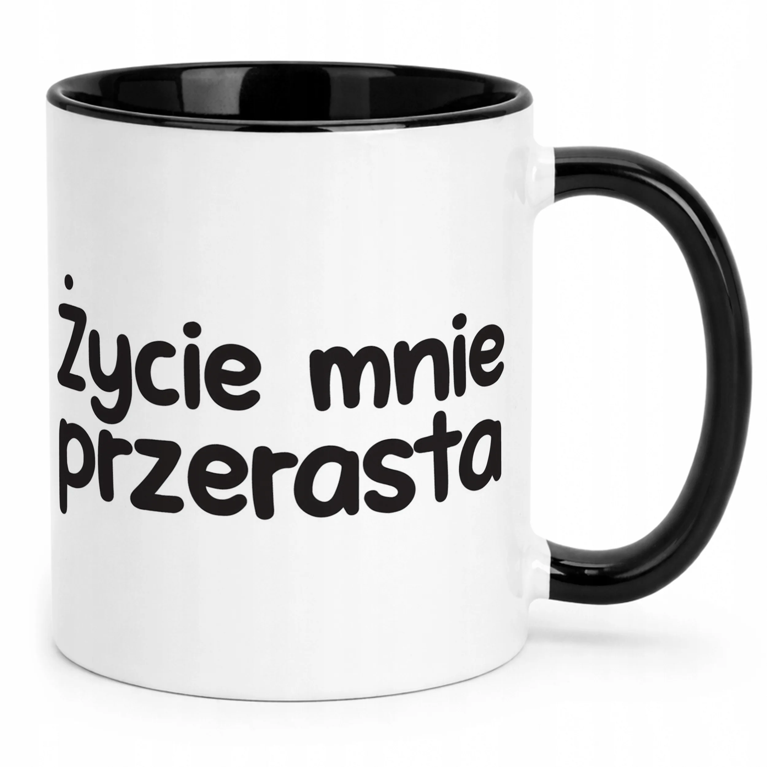 Kubek Czarny Życie Mnie Przerasta Śmieszny Zabawny Prezent