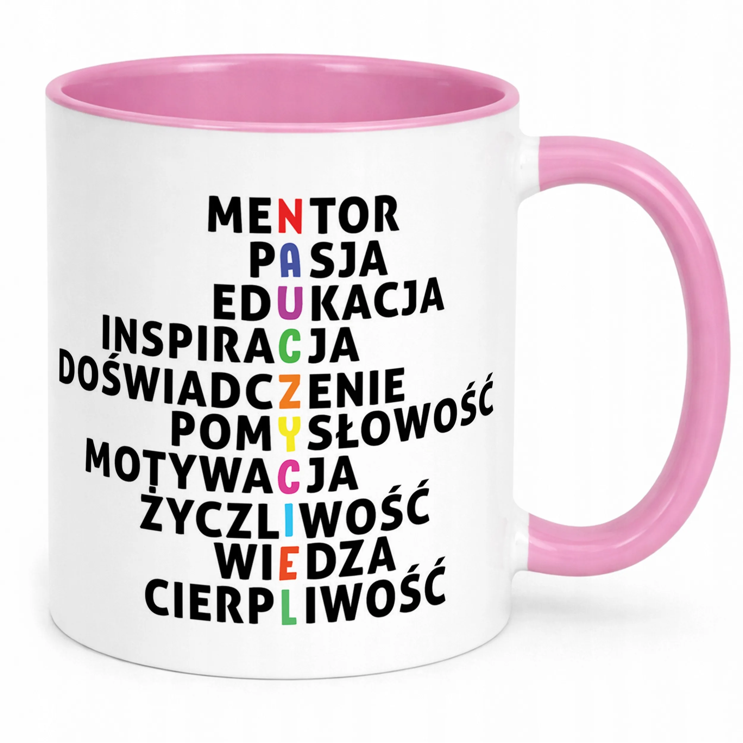 Kubek Różowy Dla Nauczyciela Nauczycielki Dzień Nauczyciela Prezent