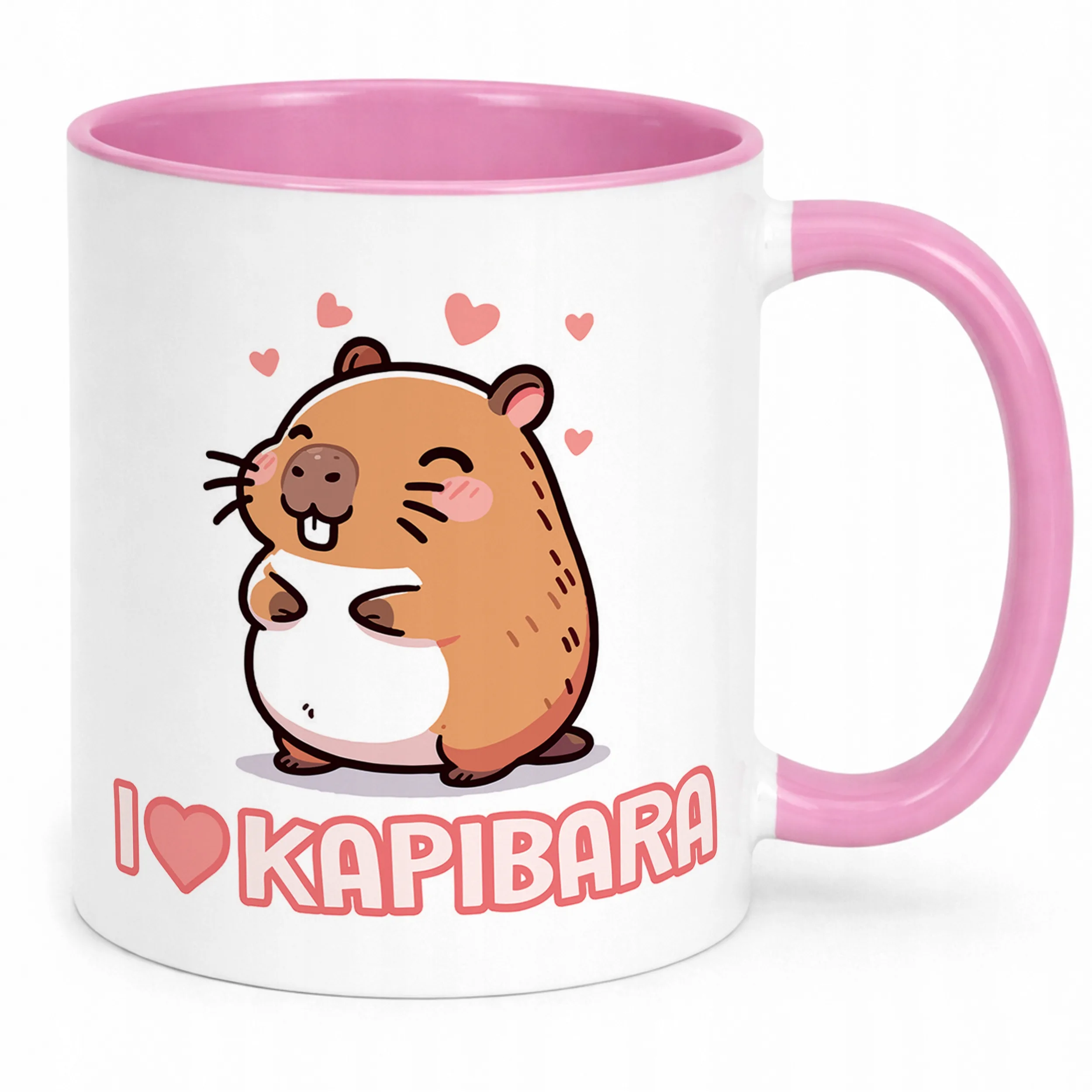 Kubek Różowy Kapibara Capybara Zwierzak Słodki Dla Dzieci Prezent