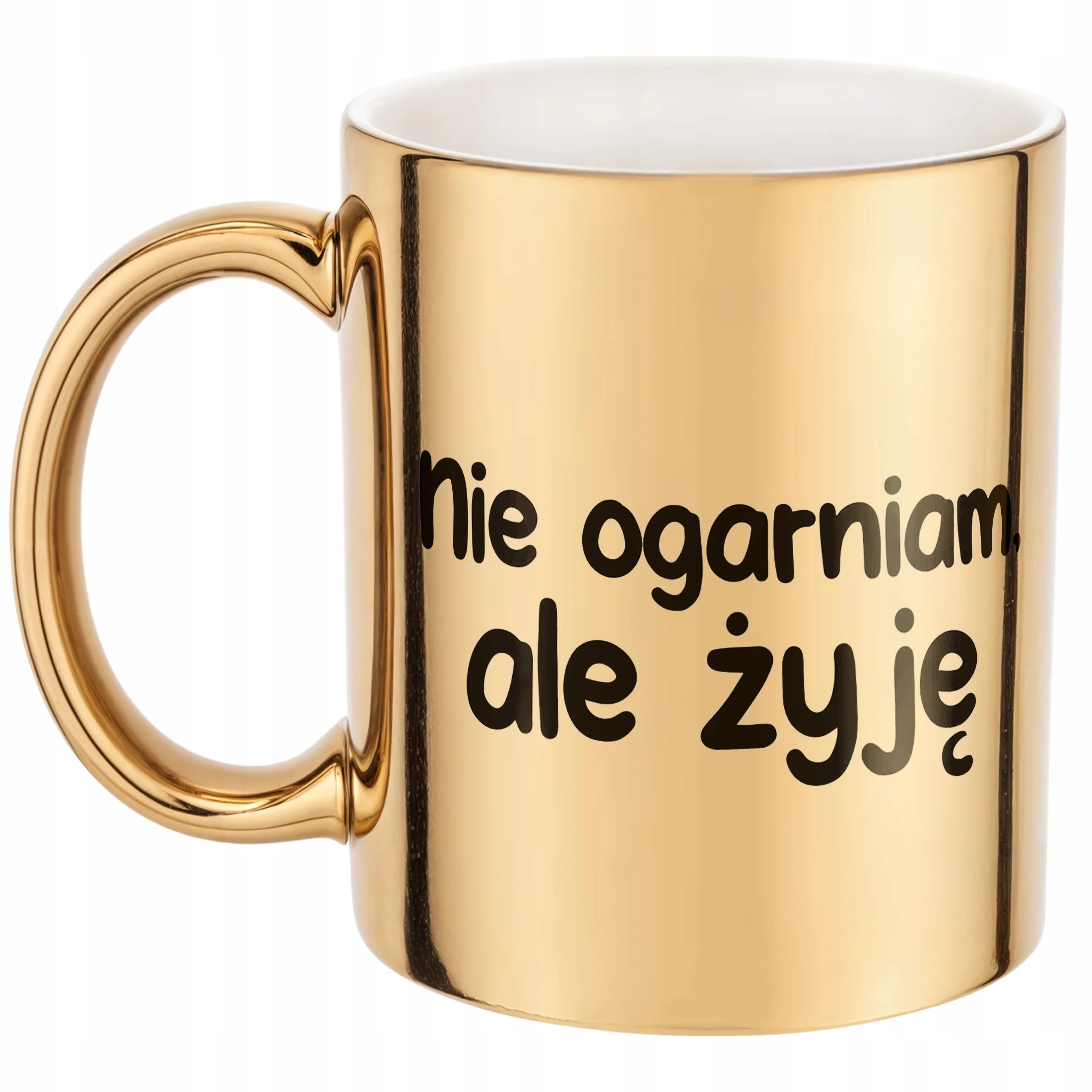 Złoty Kubek Nie Ogarniam Ale Żyję Śmieszny Zabawny Prezent