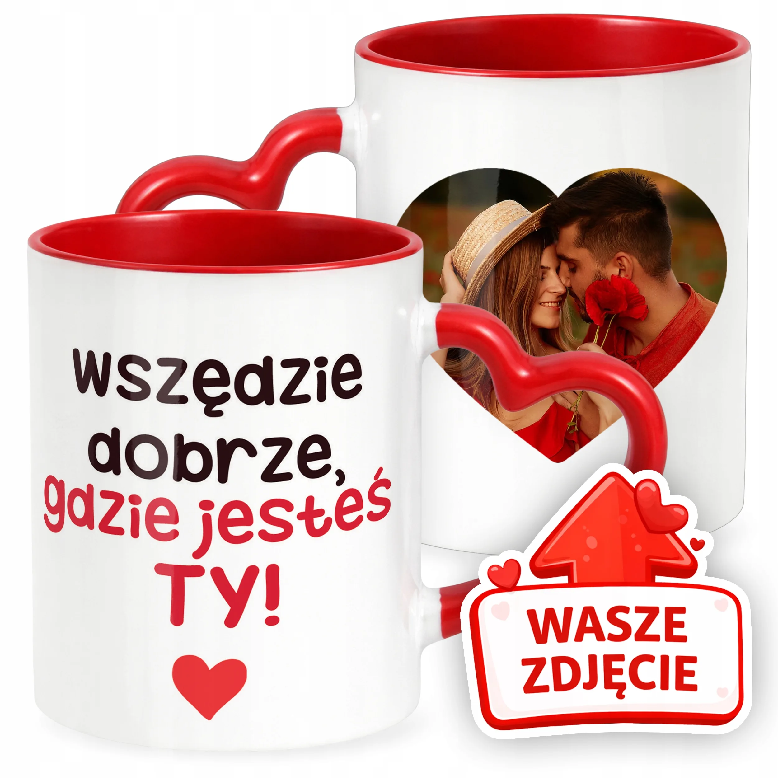 Kubek Walentynkowy Z Własnym Zdjęciem Serce Walentynki Prezent Upominek