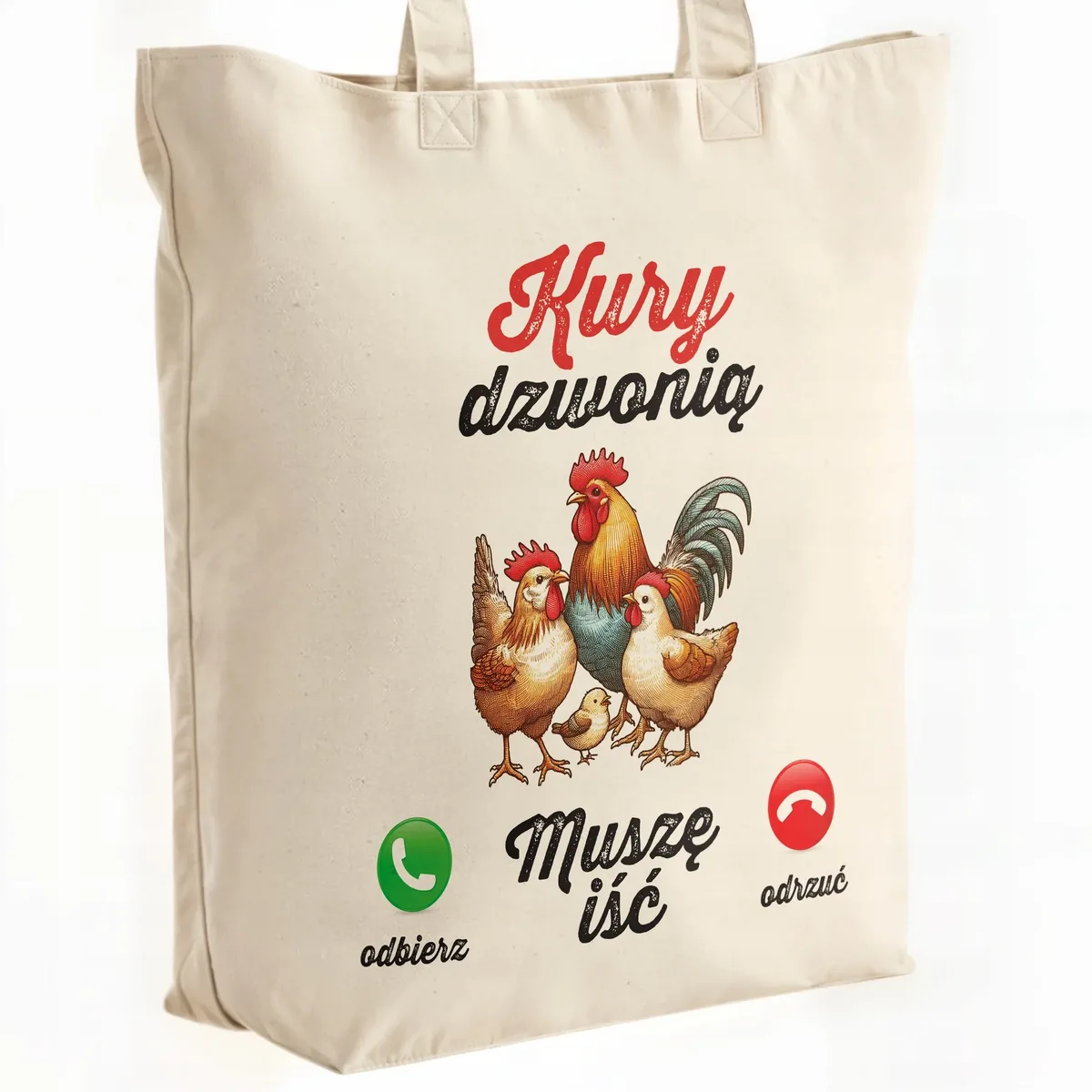 Torba bawełniana premium Kury Dzwonią Zabawny Prezent
