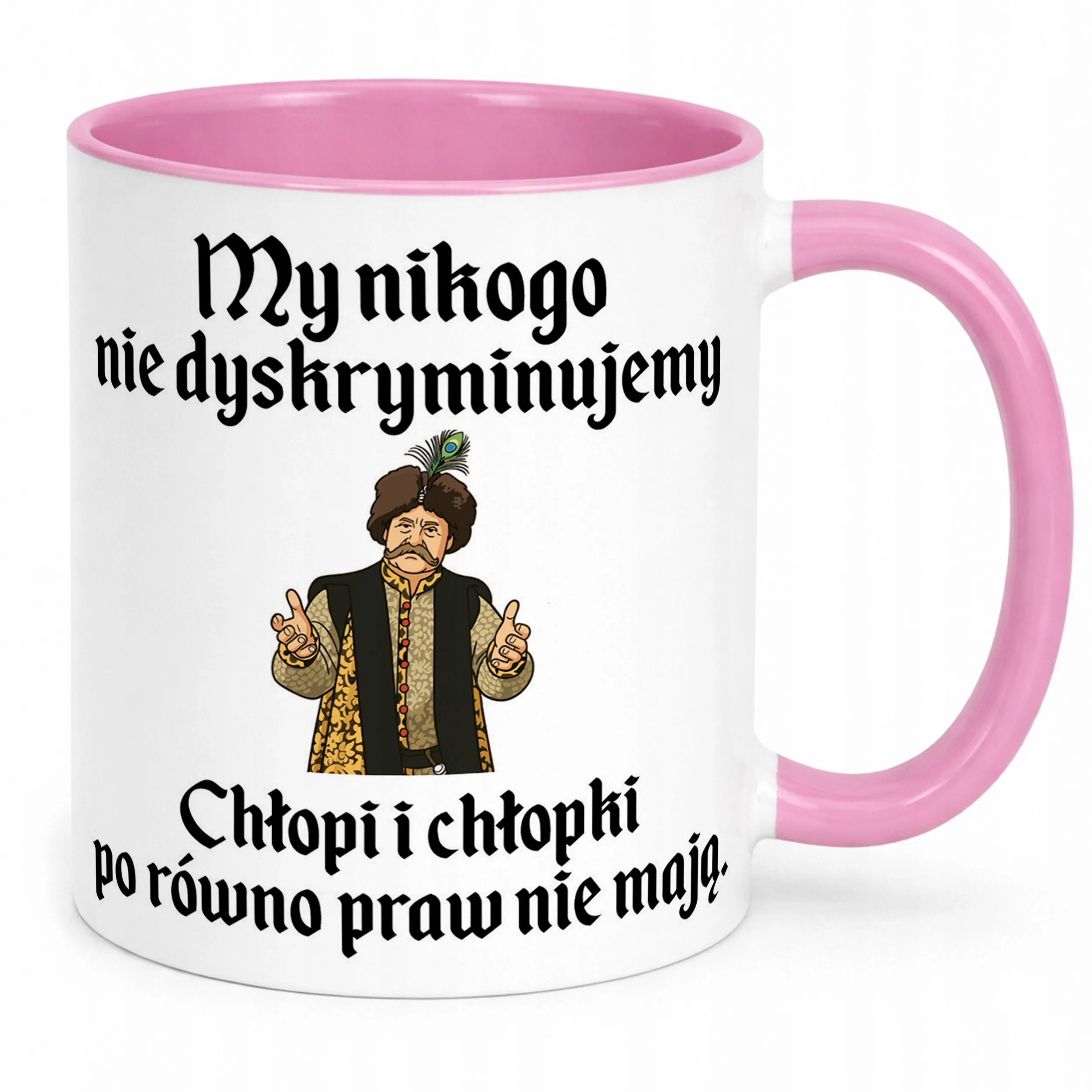 Kubek Różowy 1670 My Nikogo Nie Dyskrumiujemy Jan Paweł Prezent