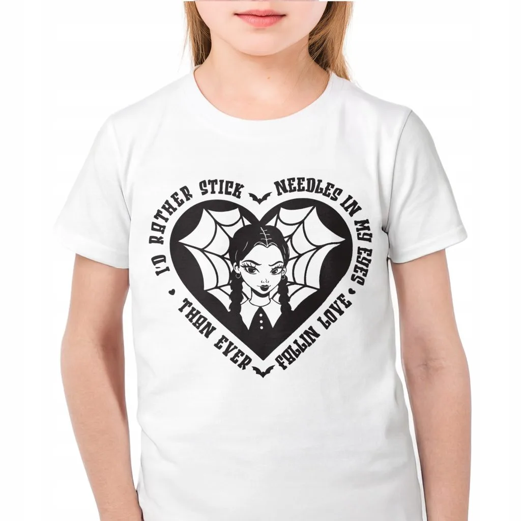 Koszulka biała dziecięca Nevermore Wednesday Dla Fanów Serialu