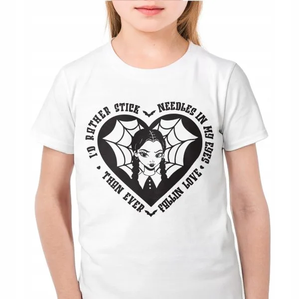 Koszulka biała dziecięca Nevermore Wednesday Dla Fanów Serialu