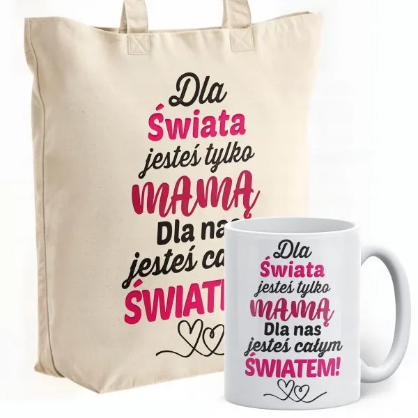 Zestaw Kubek + Torba Premium Dzień Matki Dla Mamy Prezent Upominek