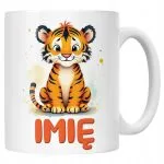 Kubek ceramiczny personalizowany Tygrys Zwierzak Słodki Dla Dzieci